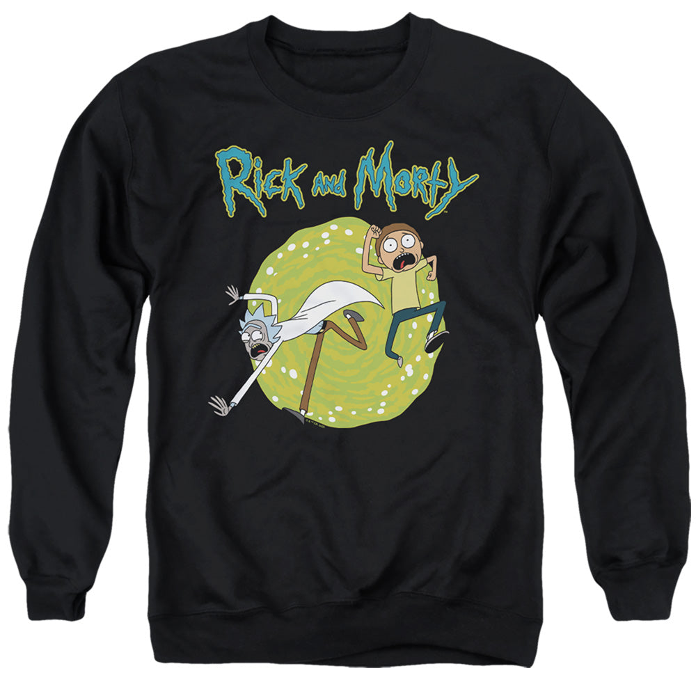 Rick And Morty Portal Mens Crewneck Sweatshirt Black