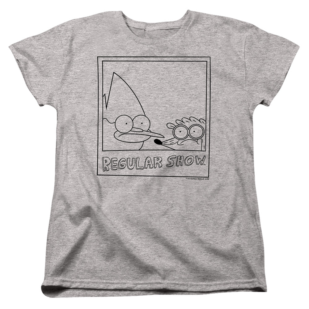 Regular Show Poloroid Womens T Shirt Athletic Heather Officially Licensed