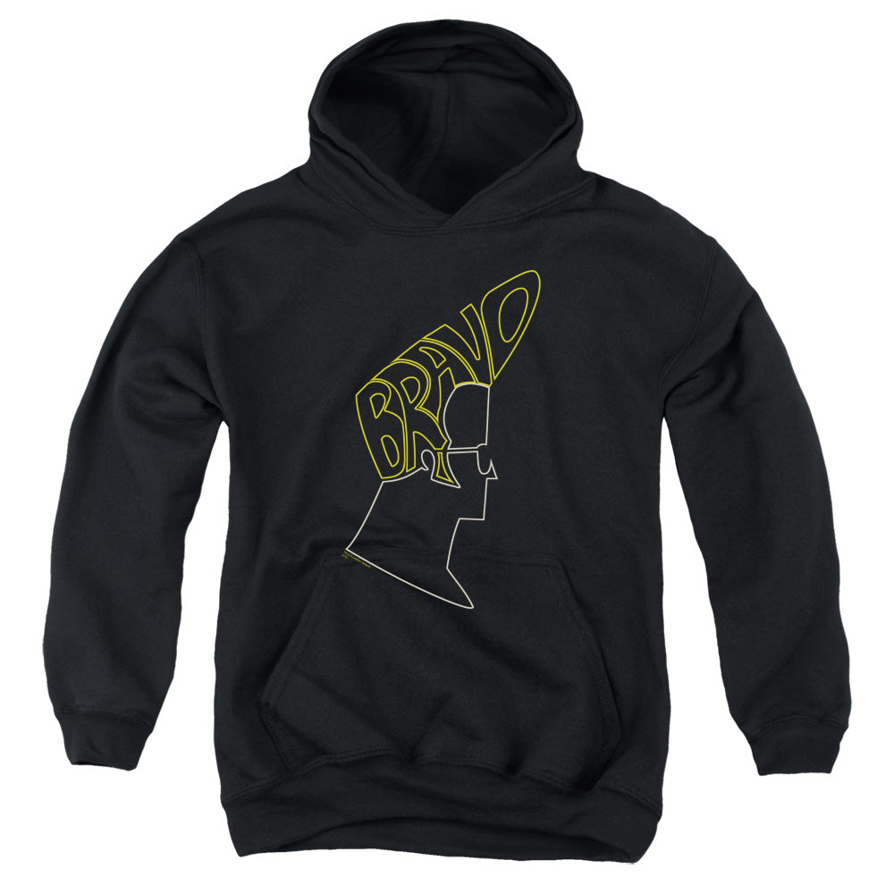 Johnny Bravo Bravo Hair Kids Youth Hoodie Black Officially Licensed