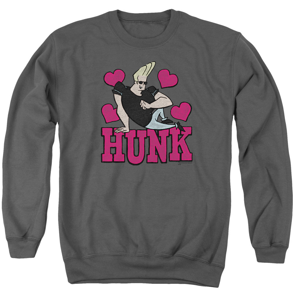 Johnny Bravo Hunk Mens Crewneck Sweatshirt Charcoal Officially Licensed