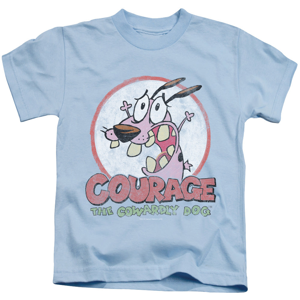 Courage the Cowardly Dog Vintage Courage Juvenile Kids Youth T Shirt Light Blue Officially Licensed
