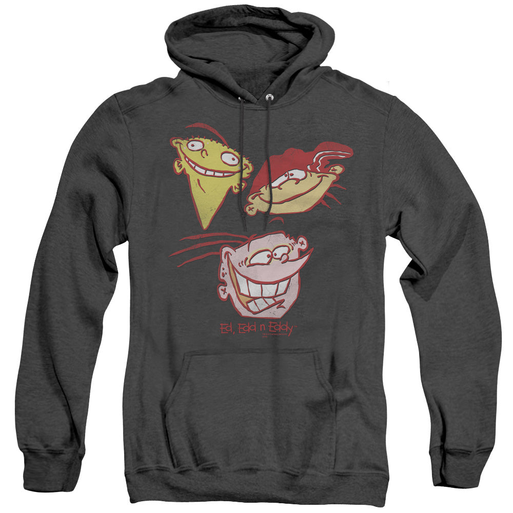 Ed Edd Eddy Three Heads Heather Mens Hoodie Black Officially Licensed