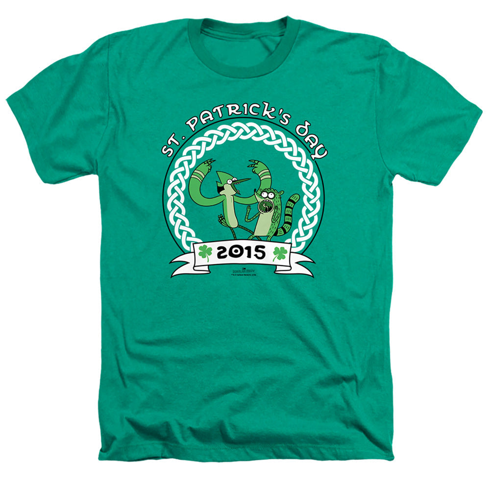 Regular Show St Pats 2014 Heather Mens T Shirt Kelly Green Officially Licensed