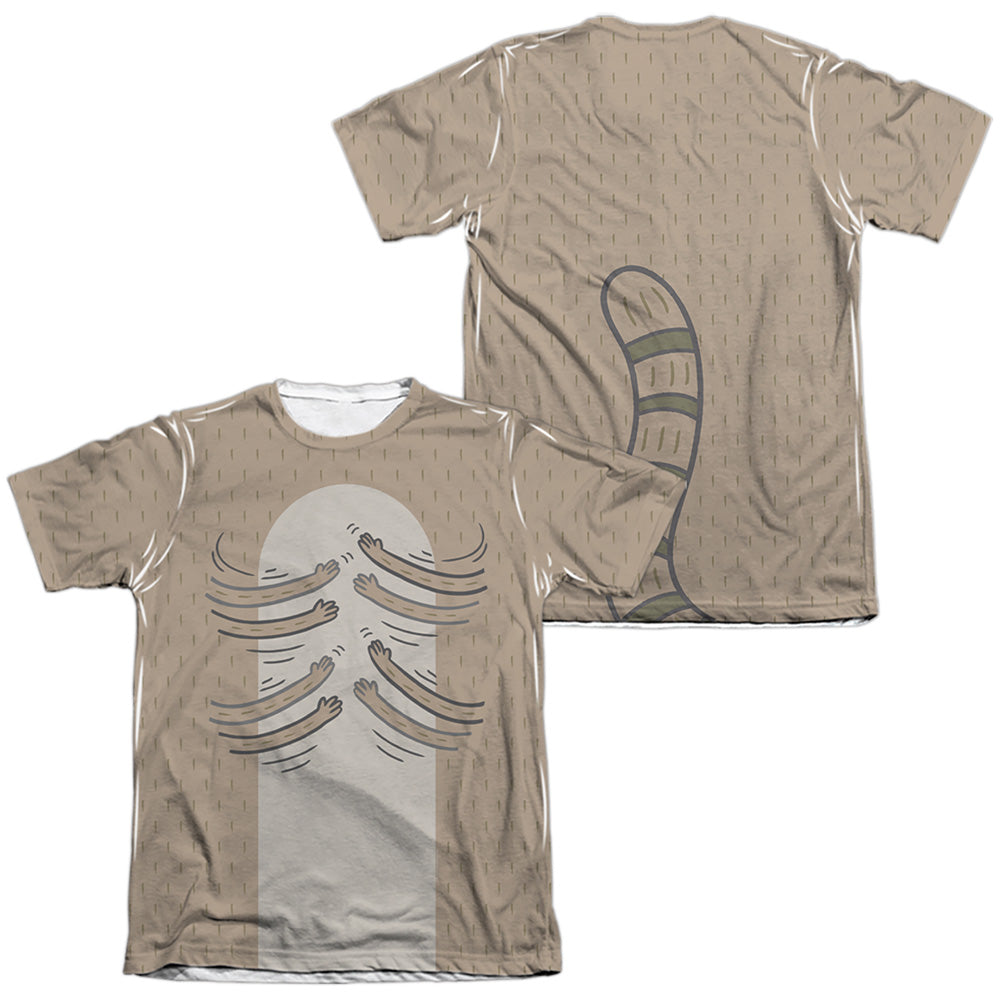 Regular Show Hamboning Front Back Print-Mens Poly Cotton T Shirt-White