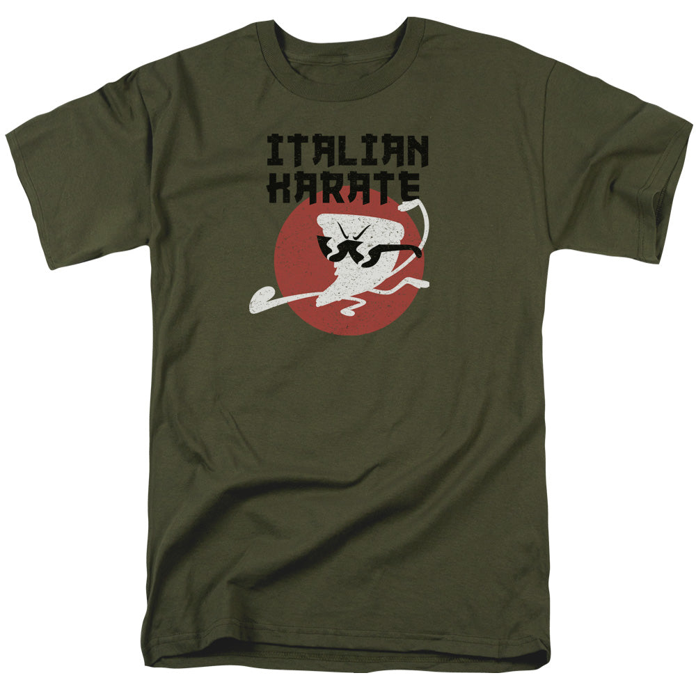 Uncle Grandpa Italian Karate Mens T Shirt Military Green Officially Licensed