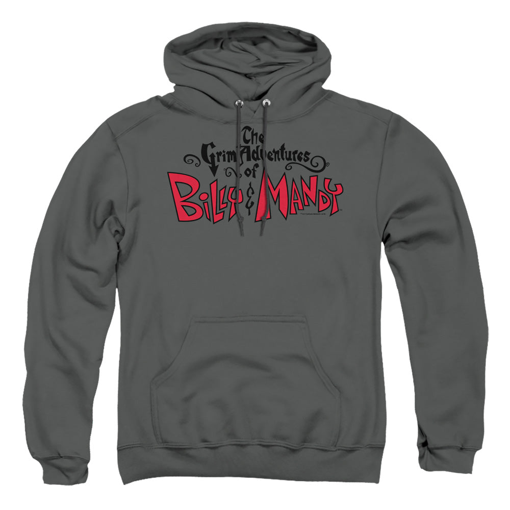 Grim Adventures Of Billy And Mandy Grim Logo Mens Hoodie Charcoal Officially Licensed