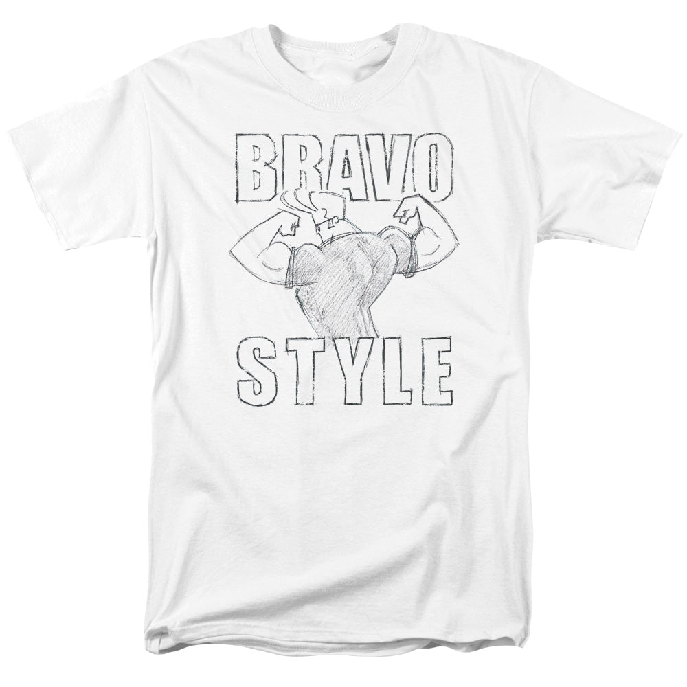 Johnny Bravo Bravo Style Mens T Shirt White Officially Licensed