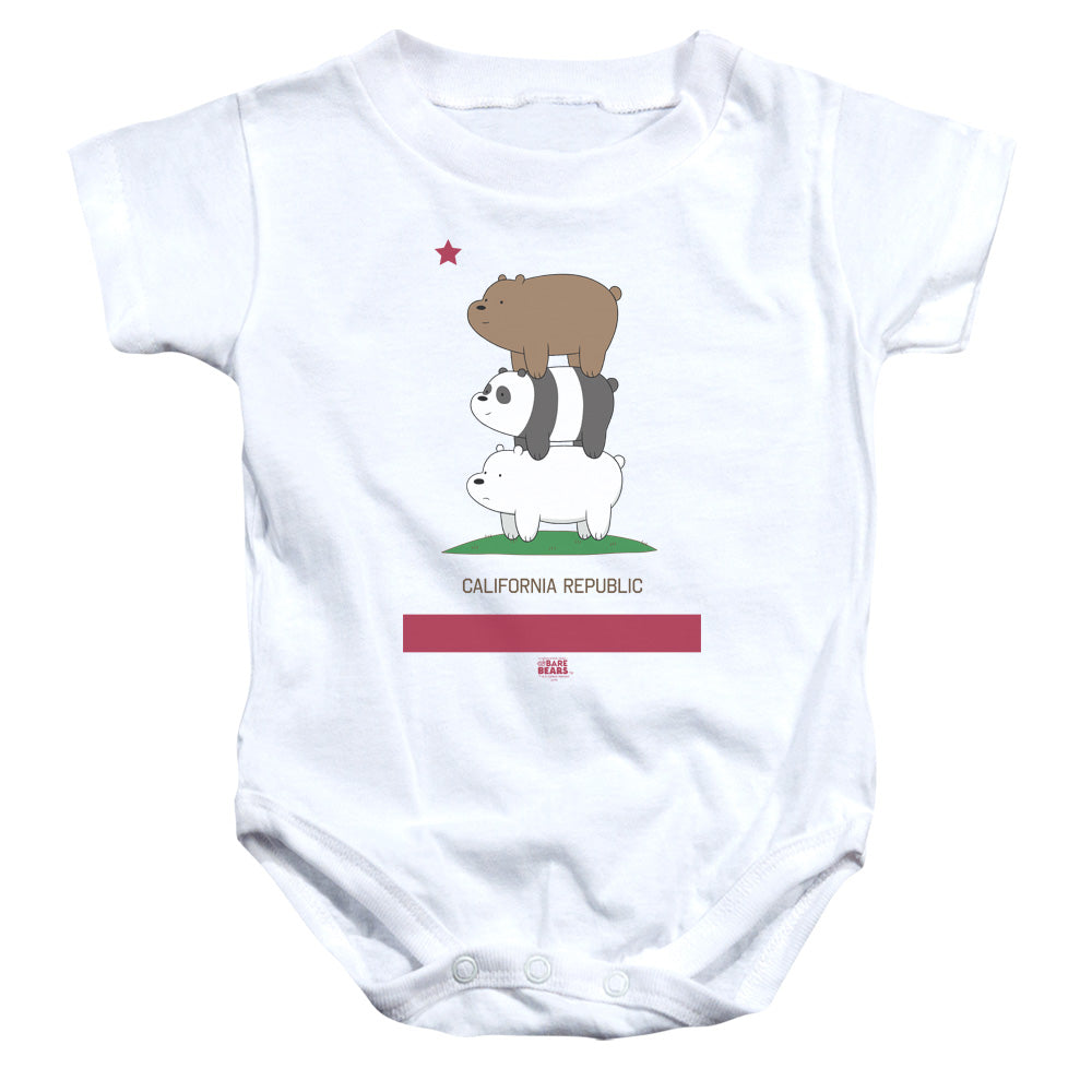 We Bare Bears Cali Stack Infant Baby Snapsuit White Officially Licensed