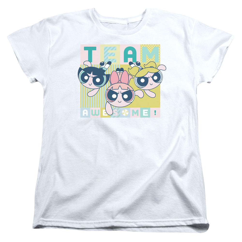 Powerpuff Girls Awesome Block Womens T Shirt White Officially Licensed