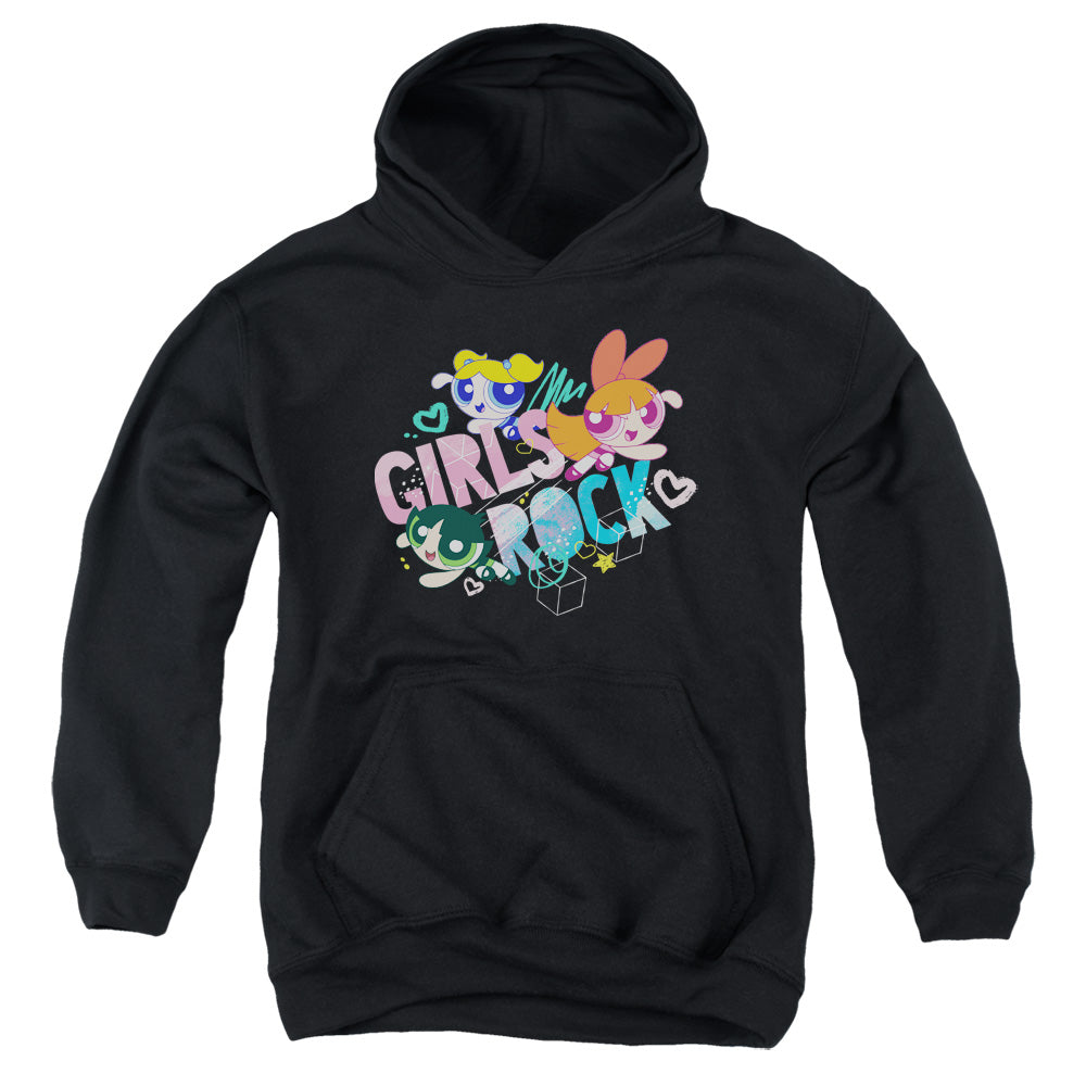 Powerpuff Girls Girls Rock Kids Youth Hoodie Black Officially Licensed