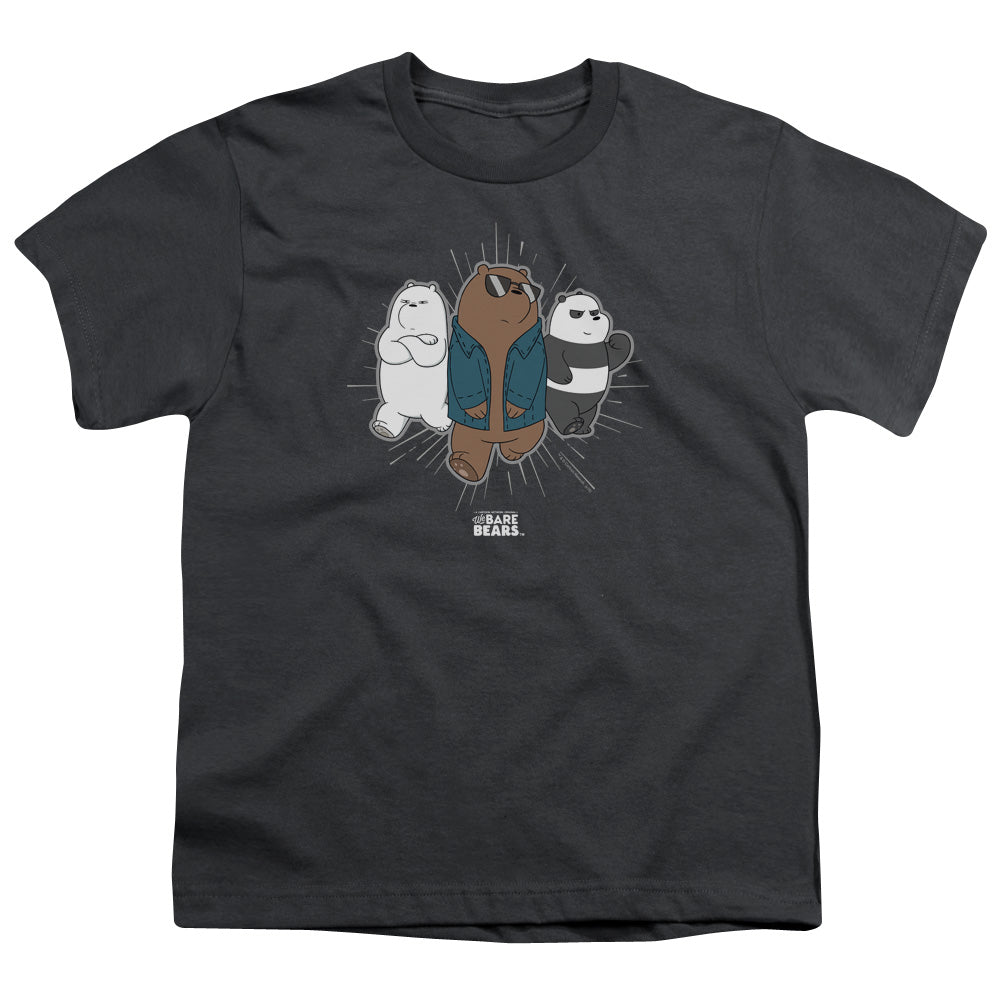 We Bare Bears Jacket Kids Youth T Shirt Charcoal Officially Licensed