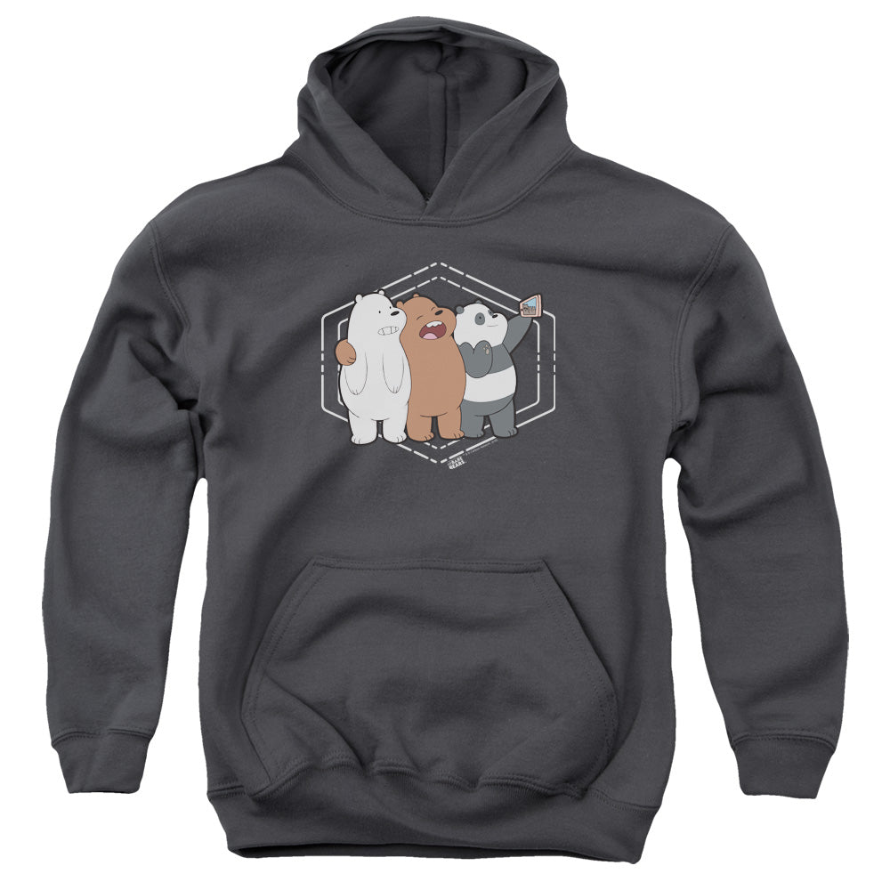 We Bare Bears Selfie Kids Youth Hoodie Charcoal Officially Licensed