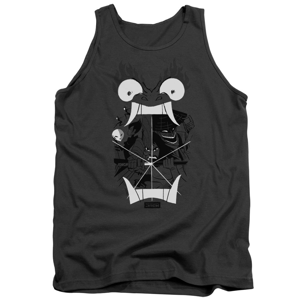Samurai Jack Divisive Mens Tank Top Shirt Charcoal Officially Licensed