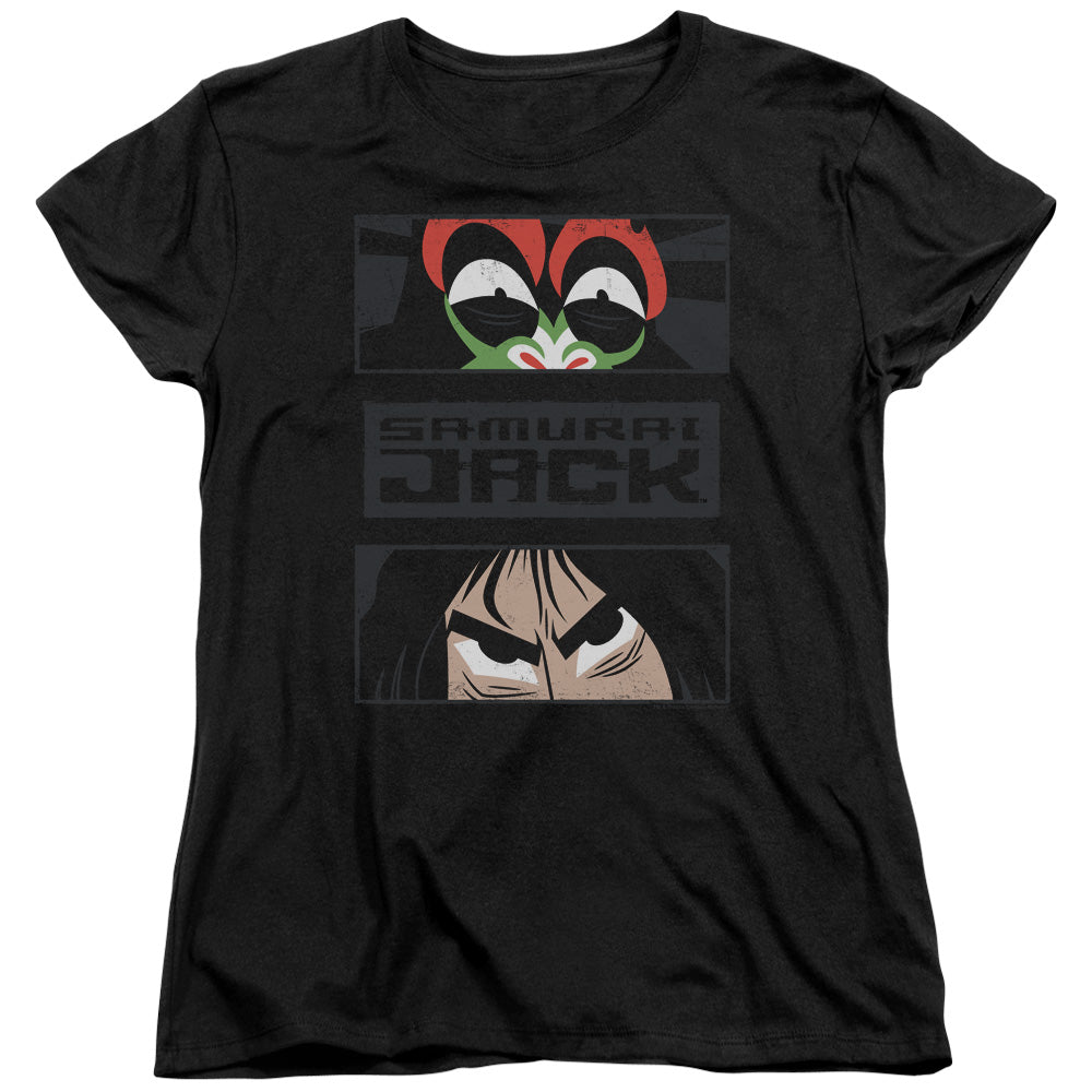 Samurai Jack Stare Down Womens T Shirt Black Officially Licensed