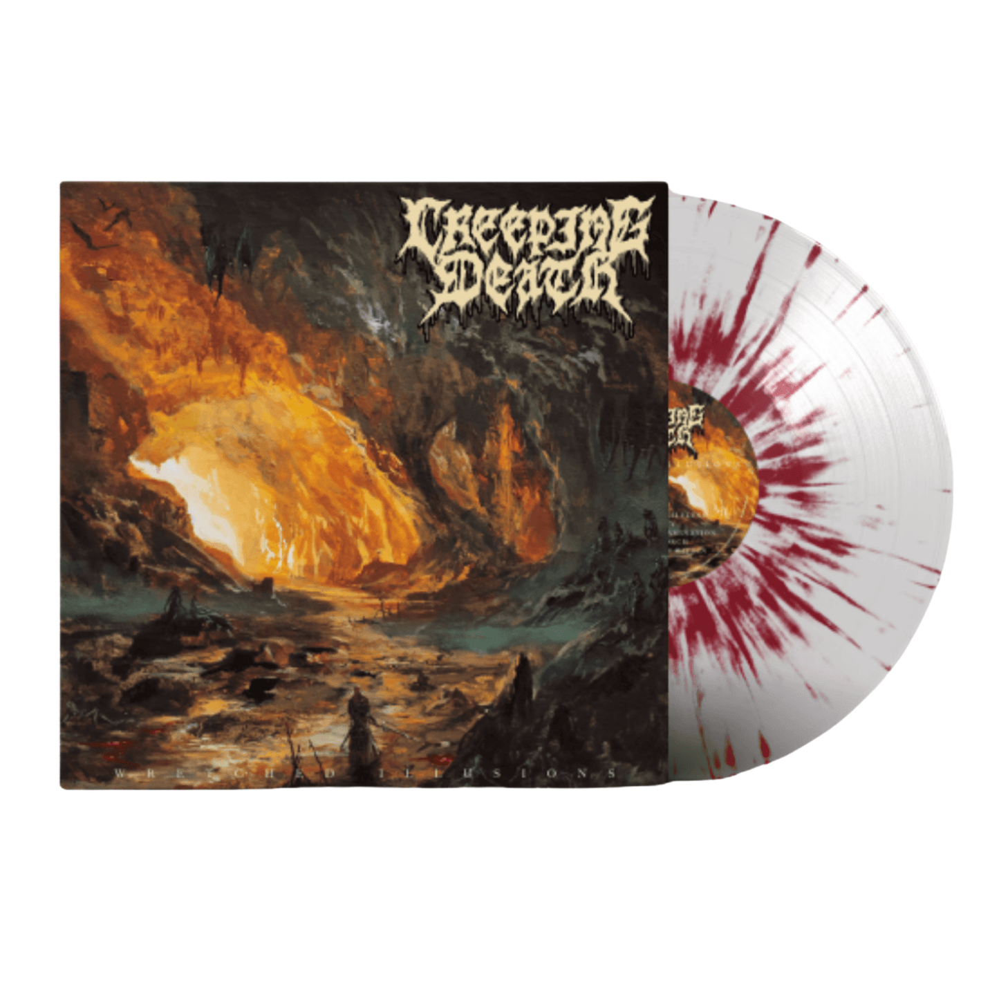 Creeping Death - "Wretched Illusions" Clear Blood Red Splatter Vinyl