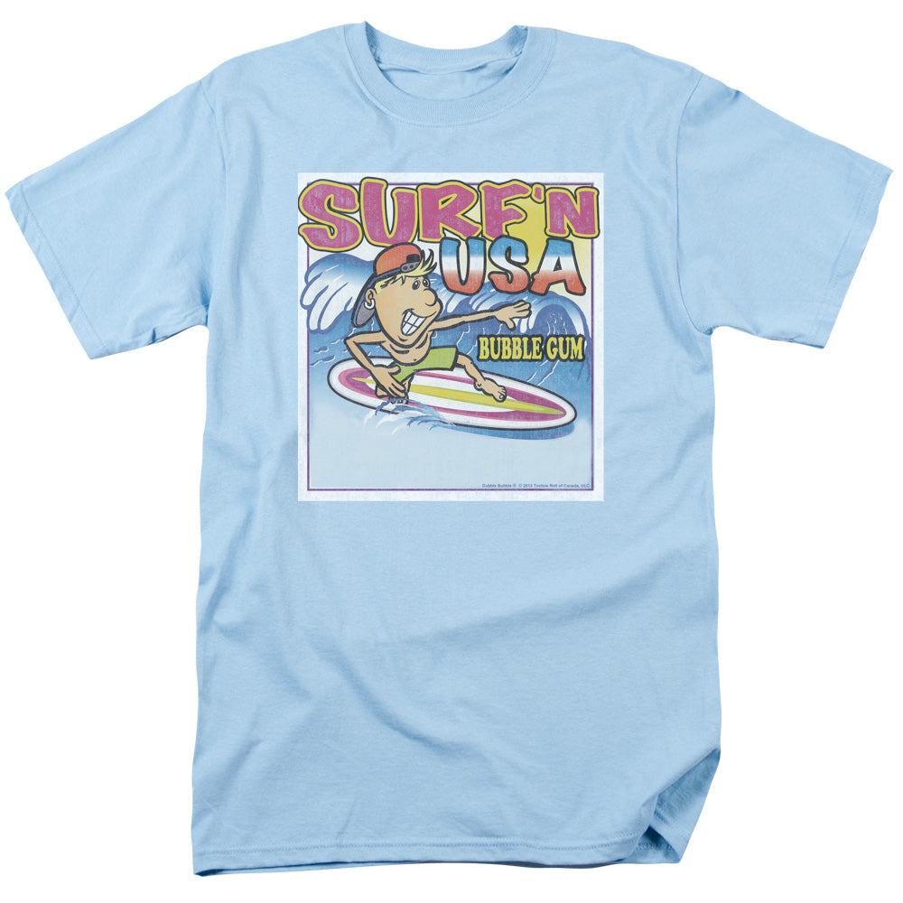 Dubble Bubble Surfn Usa Gum Mens T Shirt Light Blue Officially Licensed