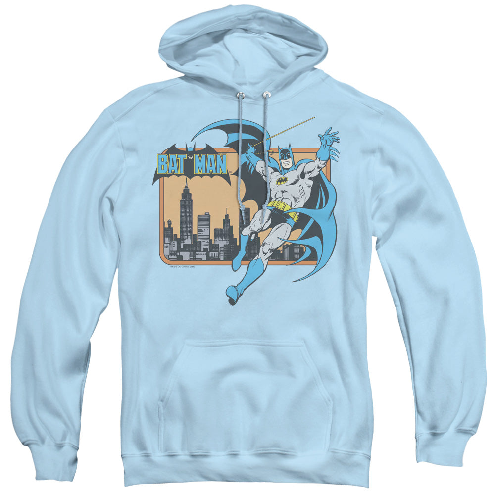 DC Comics Batman in the City Mens Hoodie Light Blue Officially Licensed