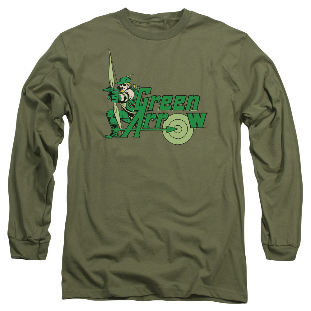 Dc Green Arrow Green Arrow Mens Long Sleeve Shirt Military Green Officially Licensed