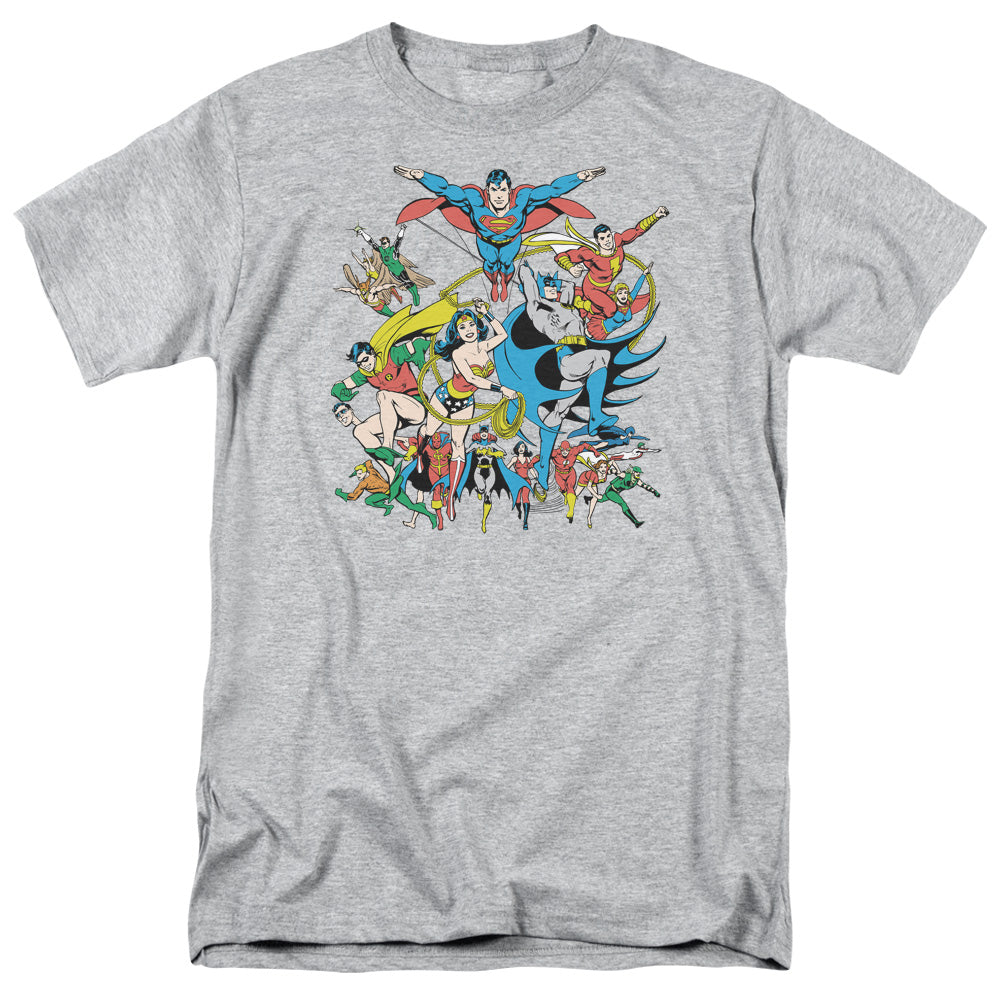 DC Comics Justice League Assemble Mens T Shirt Athletic Heather Officially Licensed