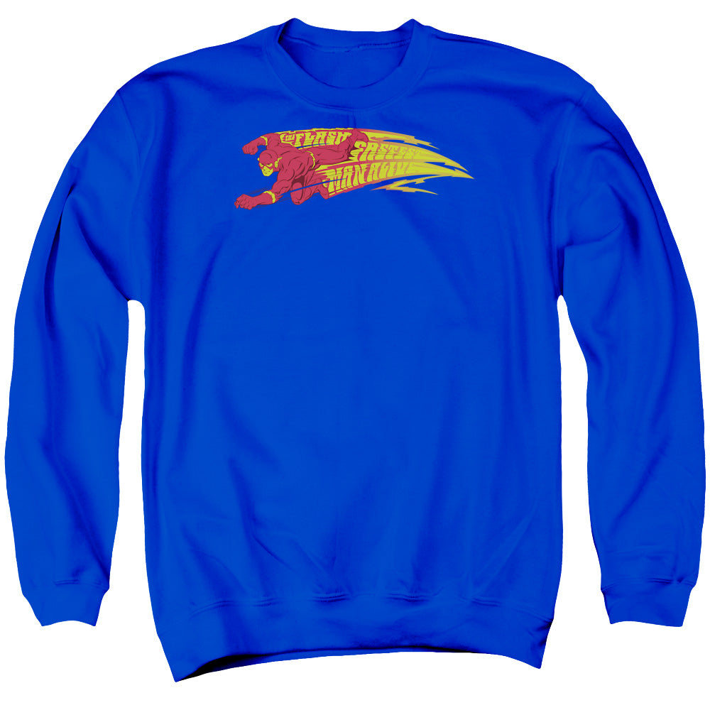 Dc Flash Fastest Man Alive Mens Crewneck Sweatshirt Royal Officially Licensed
