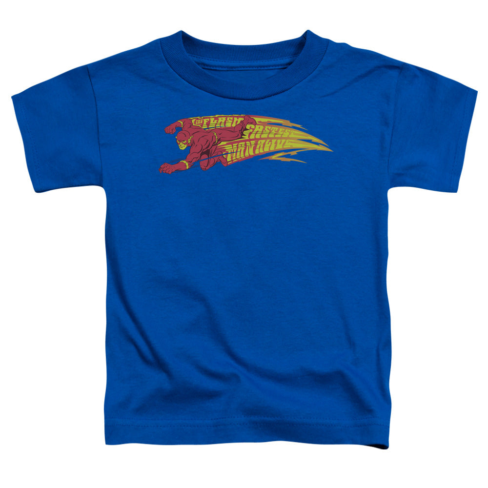 DC Comics Flash Fastest Man Alive Toddler Kids Youth T Shirt Royal Blue Officially Licensed