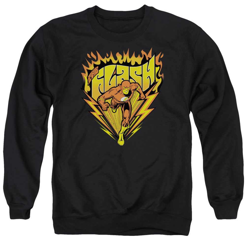 Dc Flash Blazing Speed Mens Crewneck Sweatshirt Black Officially Licensed