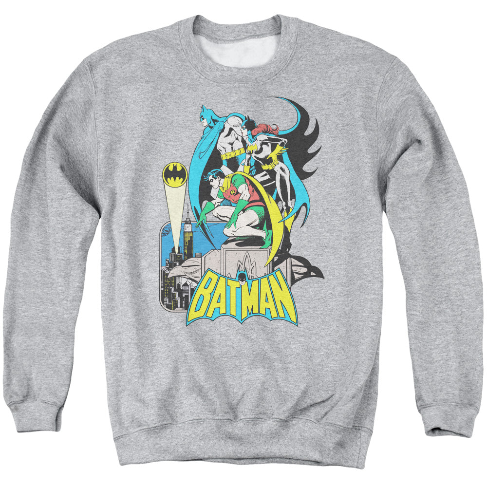 Dc Batman Heroic Trio Mens Crewneck Sweatshirt Athletic Heather