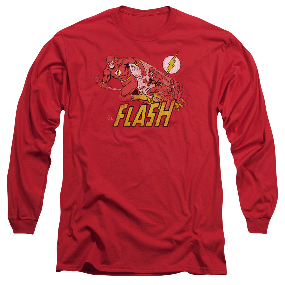 Dc Flash Crimson Comet Mens Long Sleeve Shirt Red Officially Licensed