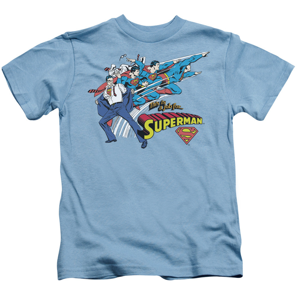 DC Comics Quick Change Juvenile Kids Youth T Shirt Carolina Blue Officially Licensed
