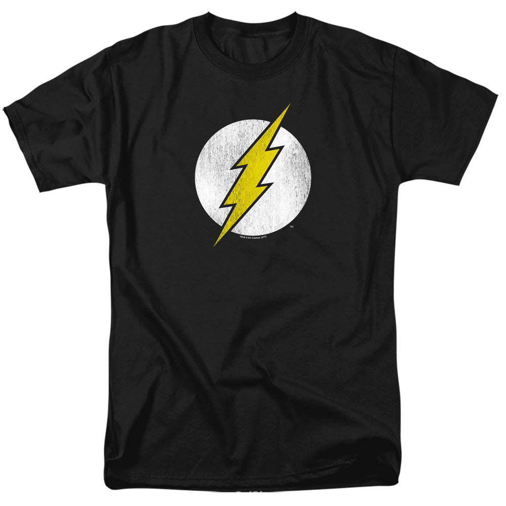 Dc Flash Flash Logo Distressed Mens T Shirt Black Officially Licensed
