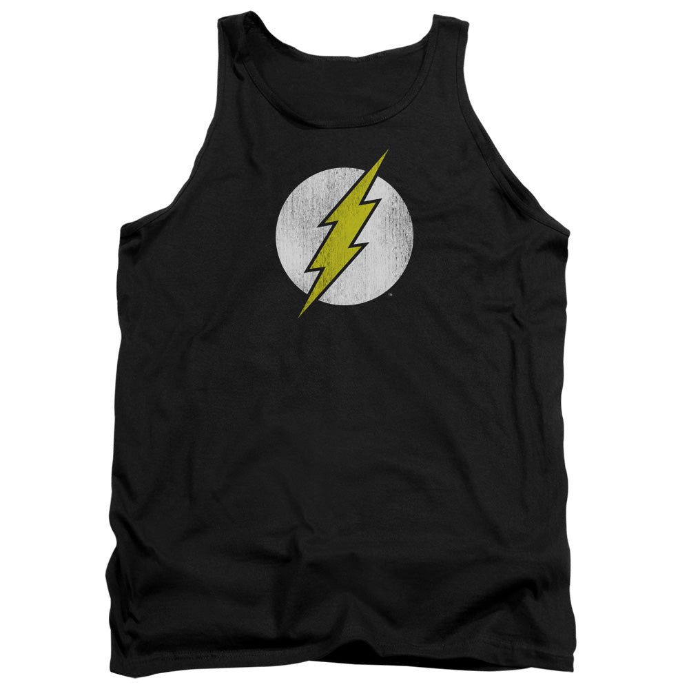 DC Comics Flash Flash Logo Distressed Mens Tank Top Shirt Black Officially Licensed