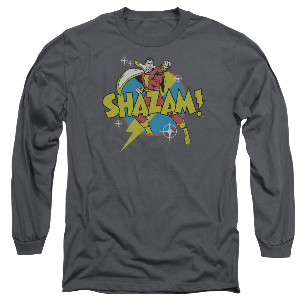 DC Comics Power Bolt Mens Long Sleeve Shirt Charcoal Officially Licensed