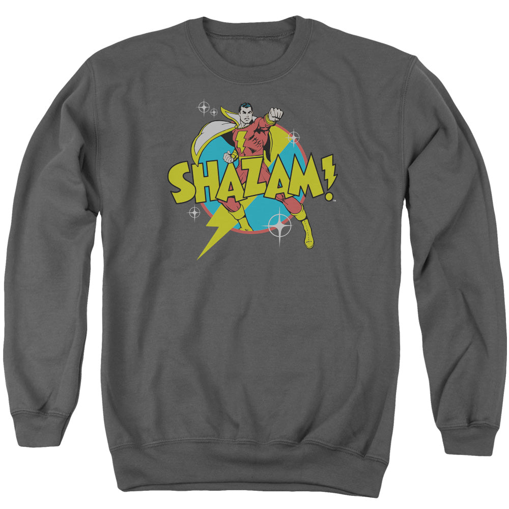 Dc Shazam Power Bolt Mens Crewneck Sweatshirt Charcoal
