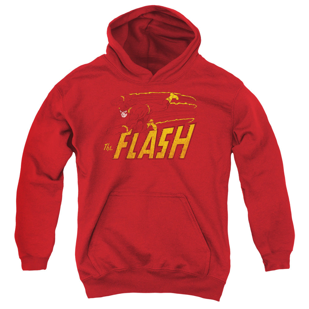 DC Comics Flash Flash Speed Distressed Kids Youth Hoodie Red Officially Licensed