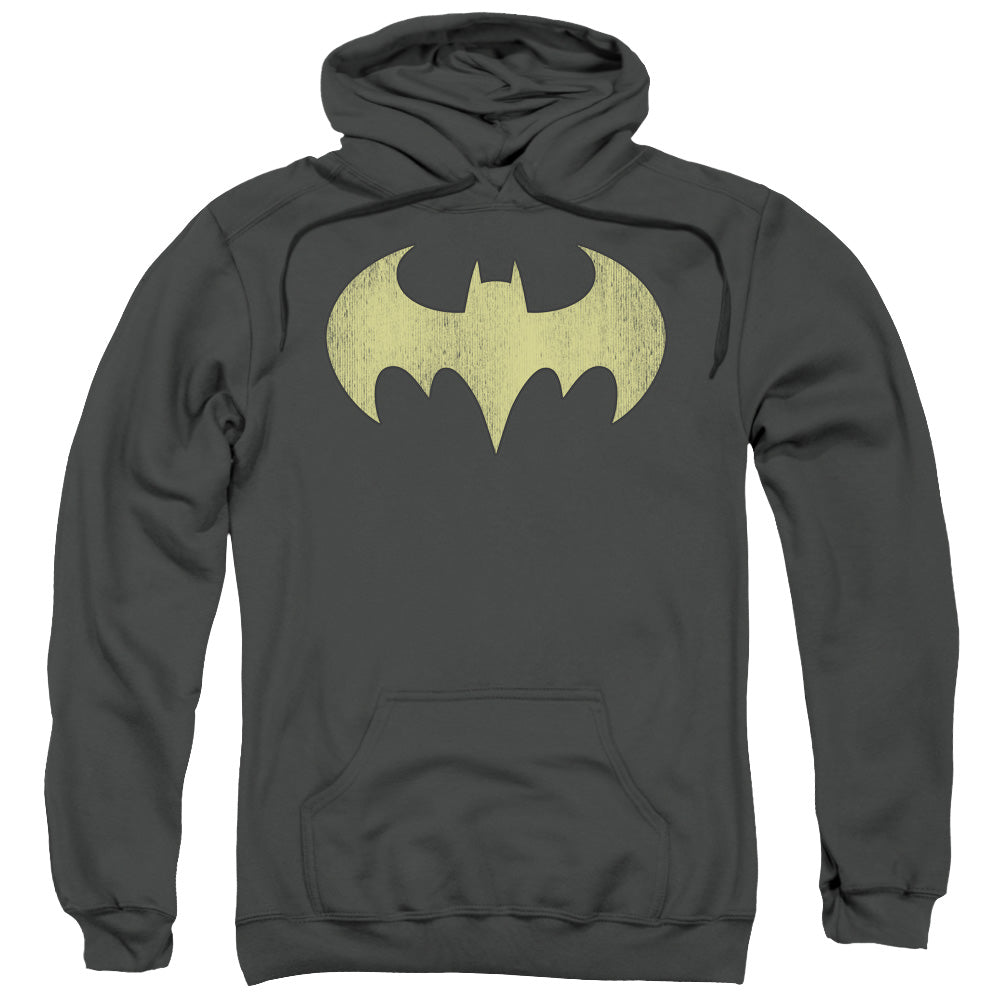 DC Comics Batgirl Logo Distressed Mens Hoodie Charcoal Officially Licensed