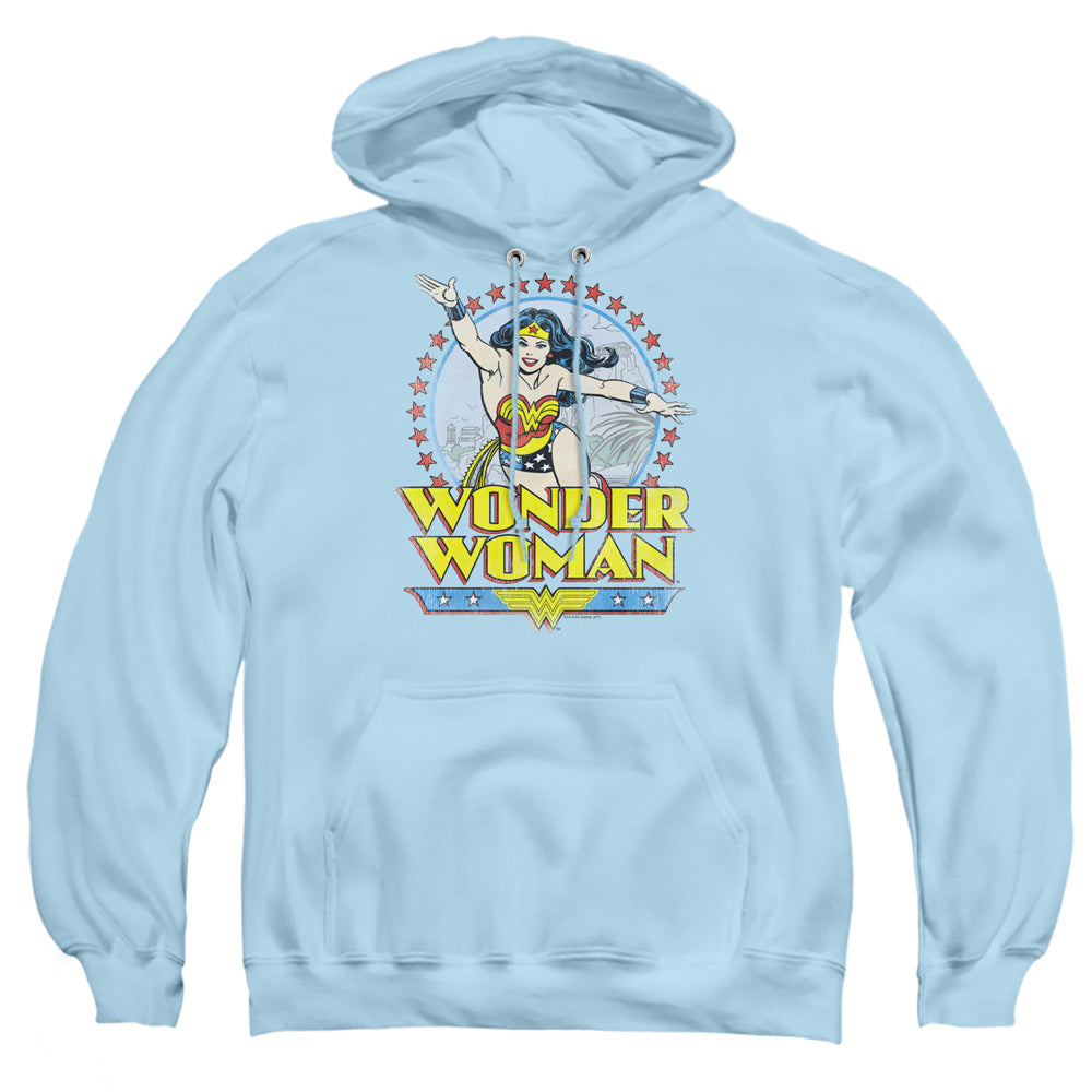 Dc Wonder Woman Star Of Paradise Island Mens Hoodie Light Blue Officially Licensed