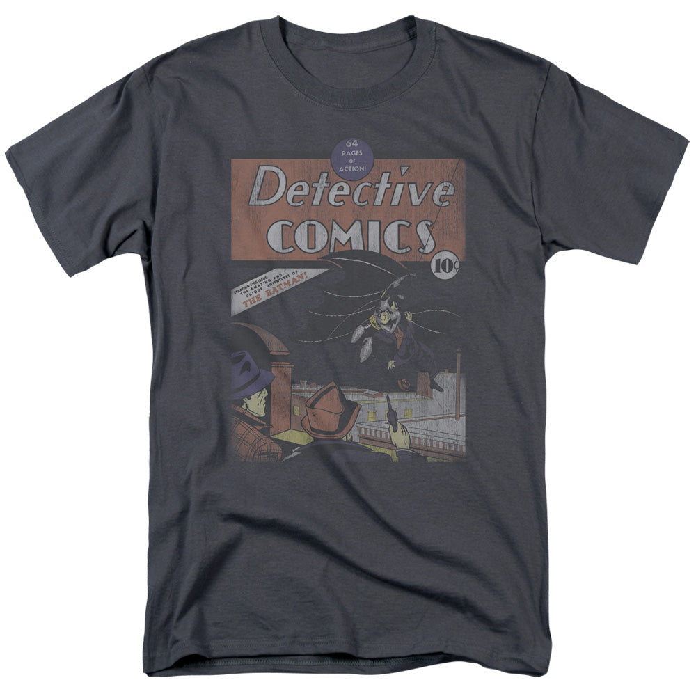 DC Comics Detective #27 Distressed Mens T Shirt Charcoal Officially Licensed