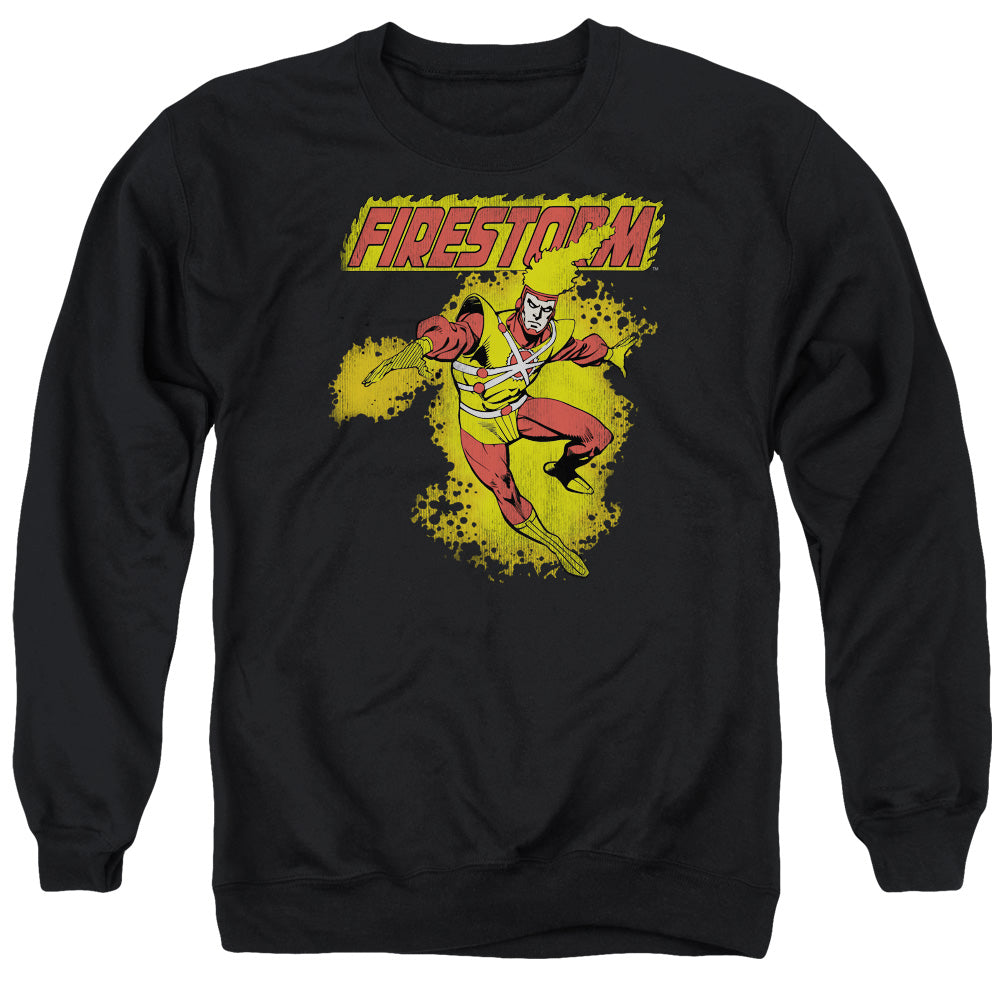 DC Comics Firestorm Mens Crewneck Sweatshirt Black Officially Licensed