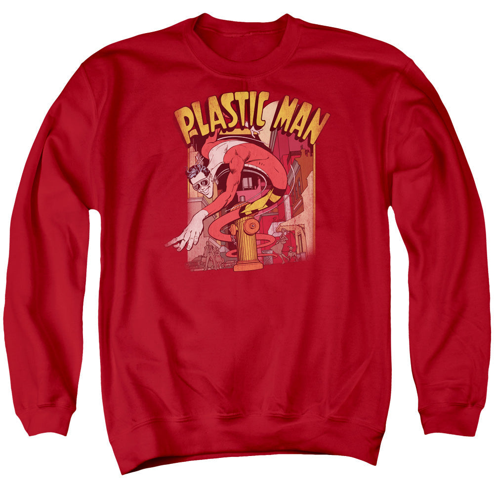 Dc Plastic Man Street Mens Crewneck Sweatshirt Red