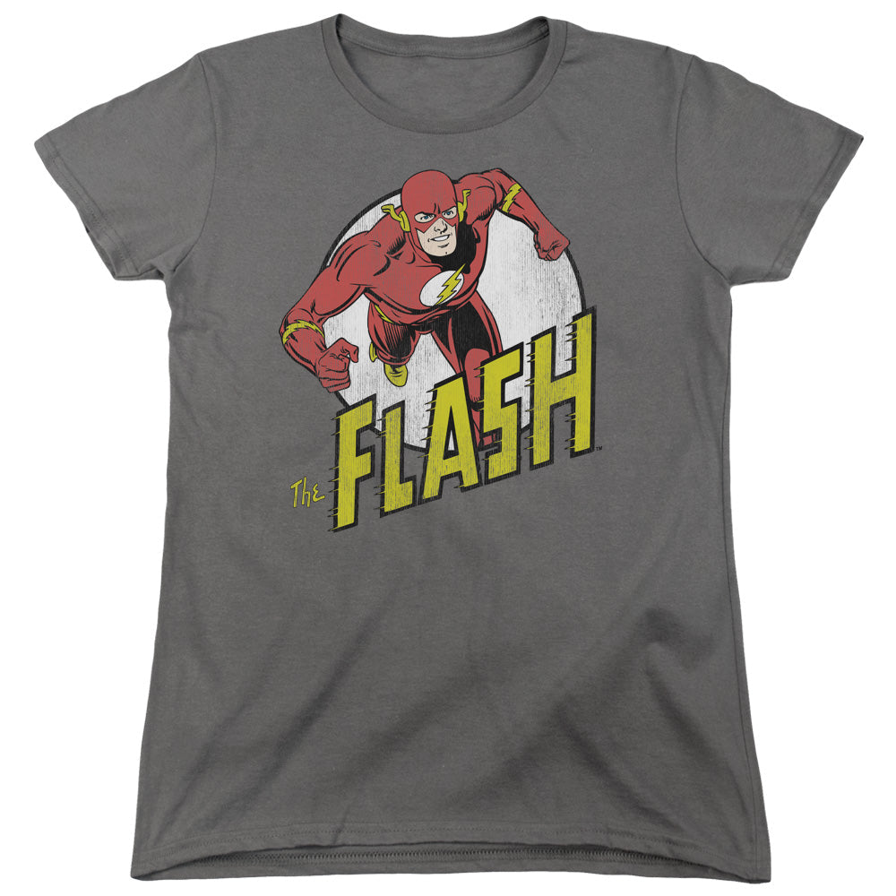 DC Comics Flash Run Flash Run Womens T Shirt Charcoal Officially Licensed