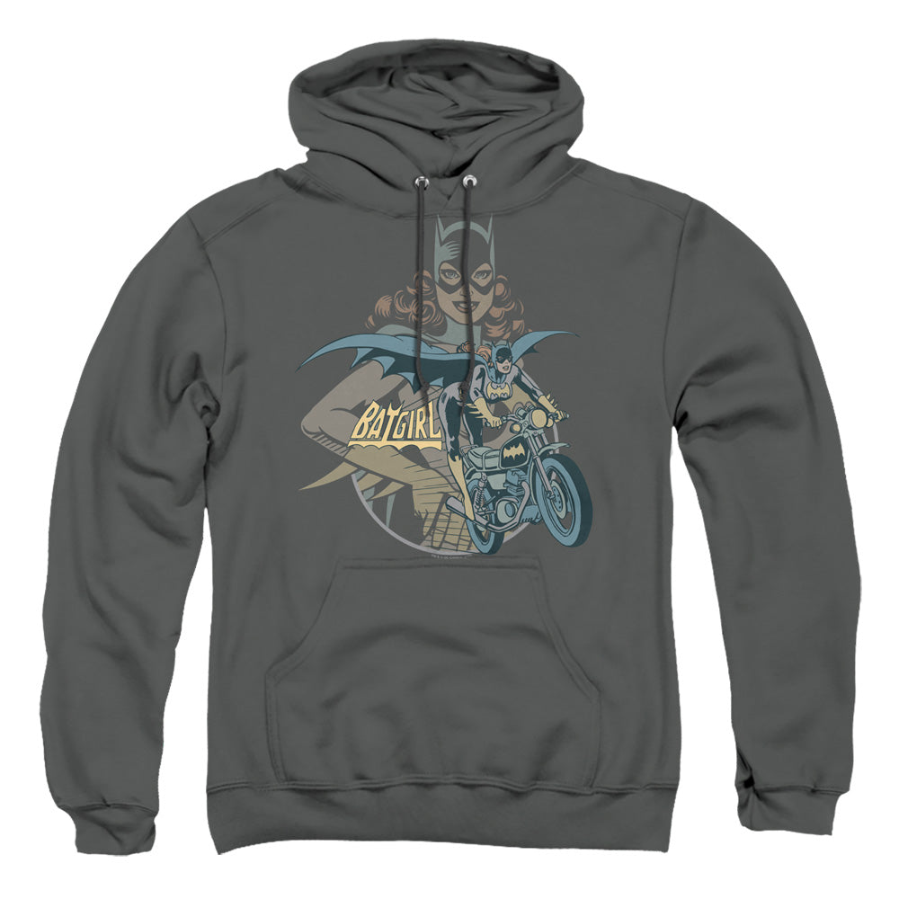 Dc Batgirl Biker Mens Hoodie Charcoal Officially Licensed