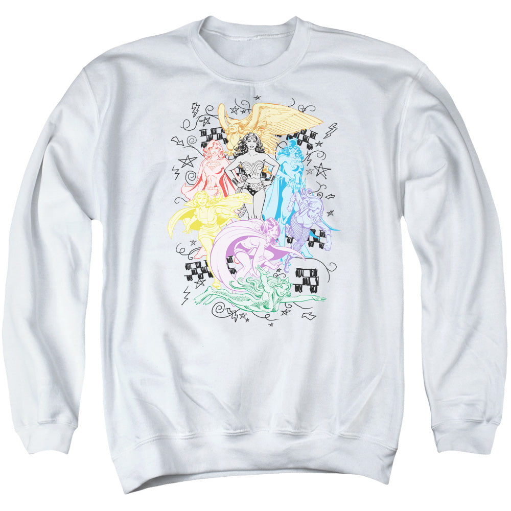 Dc Super Mens Crewneck Sweatshirt White