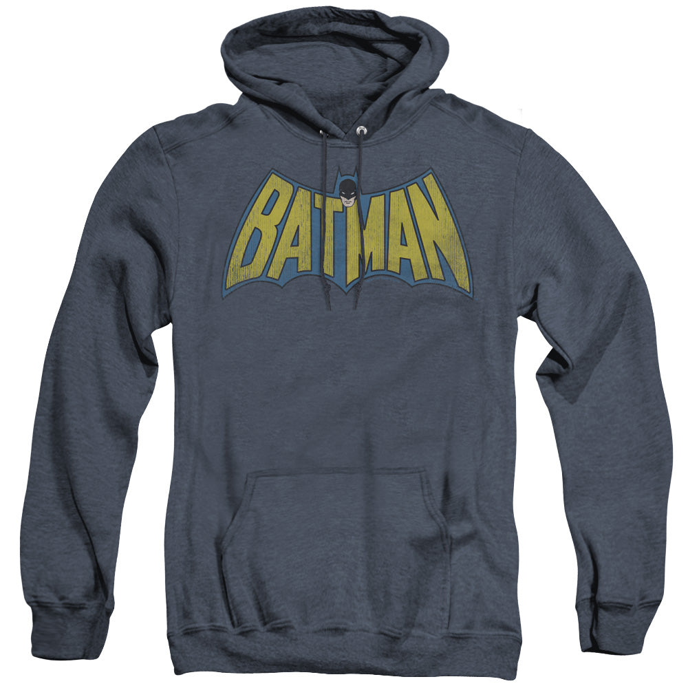 DC Comics Classic Batman Logo Heather Mens Hoodie Navy Blue Officially Licensed