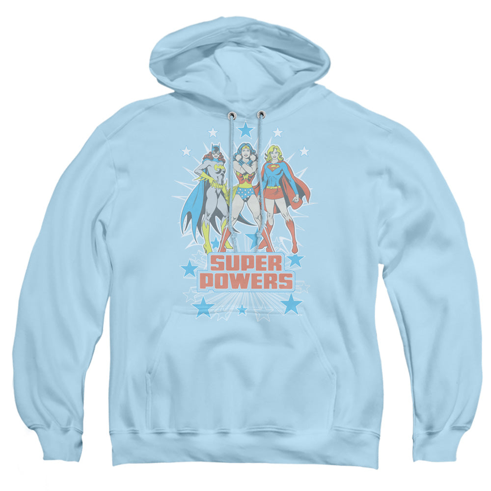 Dc Super Powers X3 Mens Hoodie Light Blue Officially Licensed