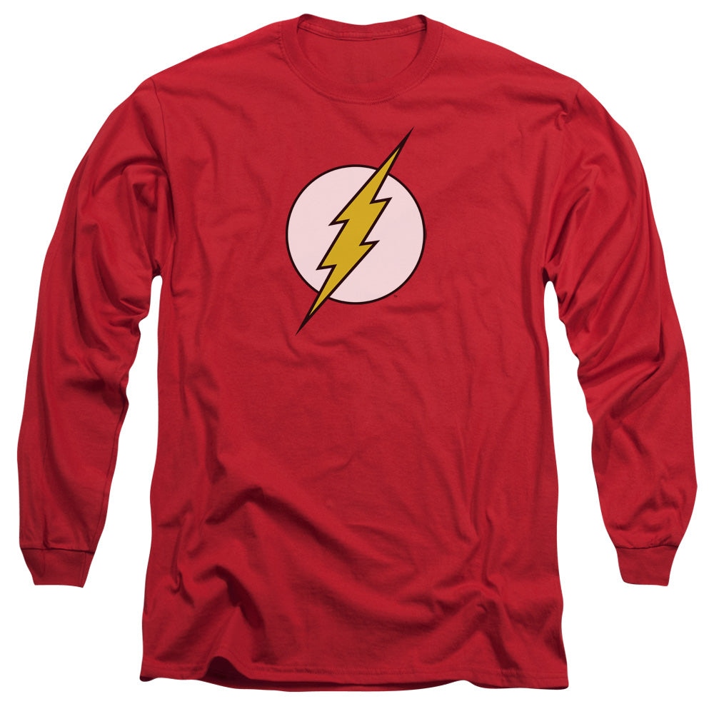 DC Comics Flash Flash Logo Mens Long Sleeve Shirt Red Officially Licensed