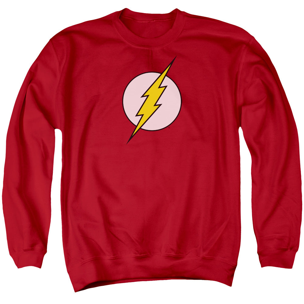 DC Comics Flash Flash Logo Mens Crewneck Sweatshirt Red Officially Licensed
