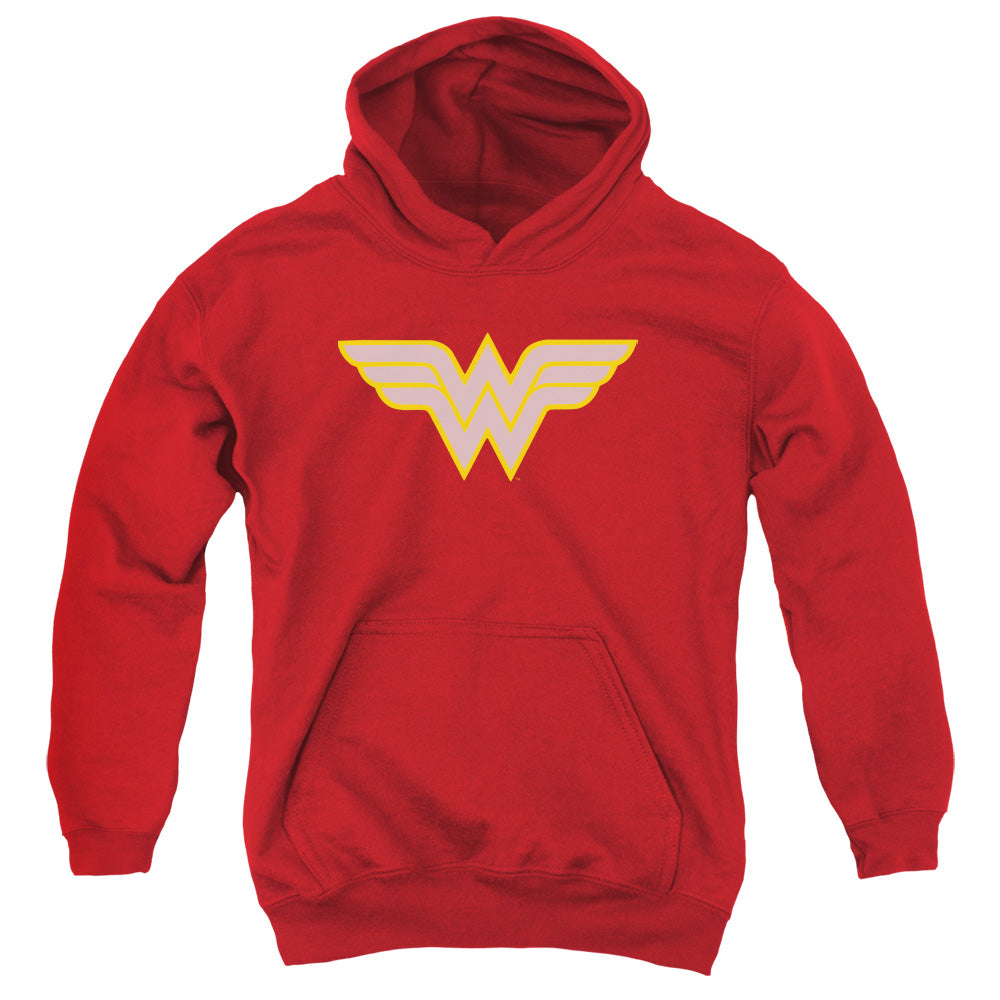 DC Comics Ww Logo Kids Youth Hoodie Red Officially Licensed