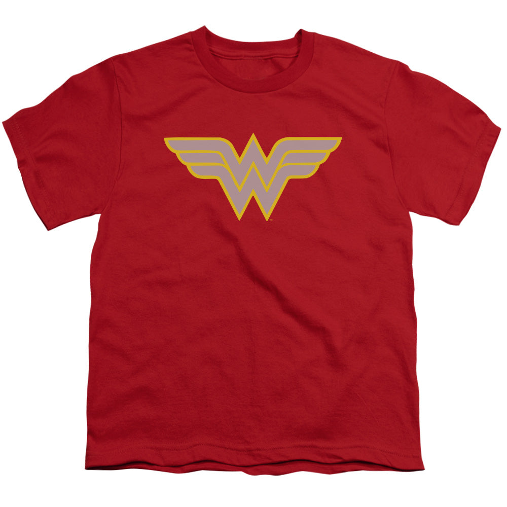 DC Comics Ww Logo Kids Youth T Shirt Red Officially Licensed