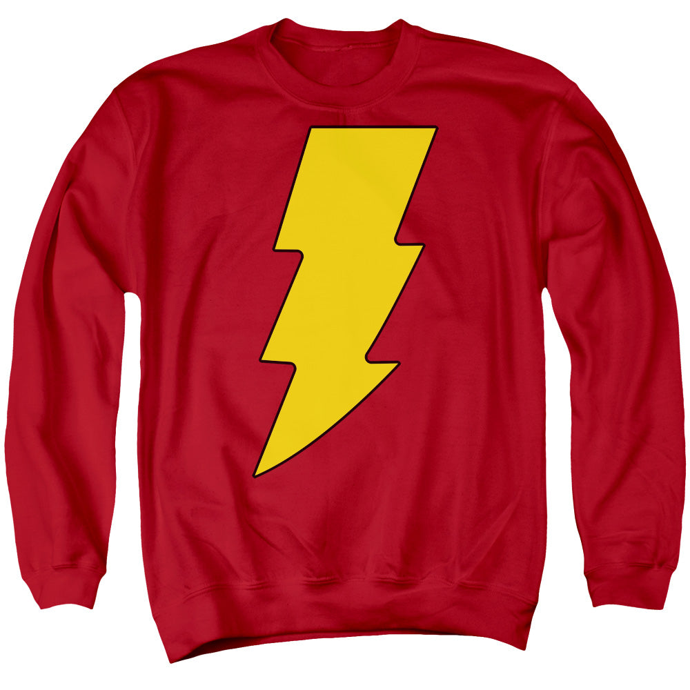 Dc Shazam Logo Mens Crewneck Sweatshirt Red