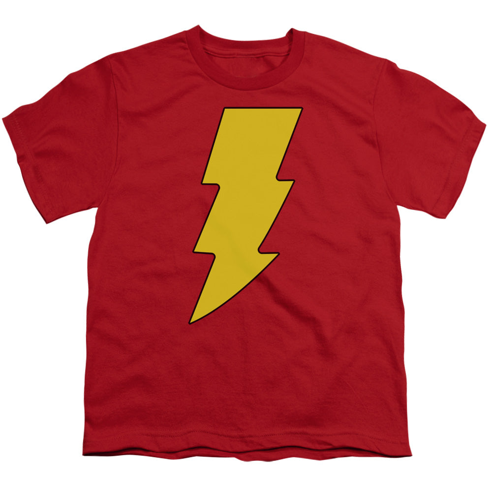 DC Comics Shazam Logo Kids Youth T Shirt Red Officially Licensed